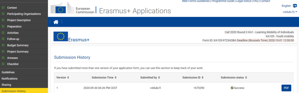 Erasmus+ Submission